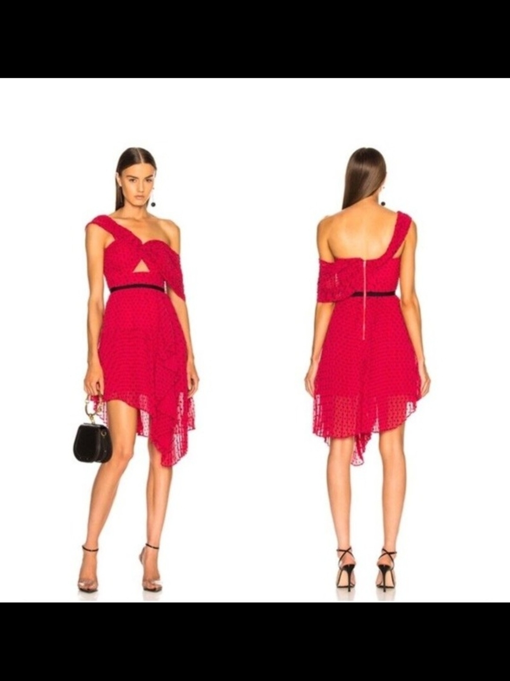 Self-Portrait Fuchsia One-Shoulder Asymmetrical Dress